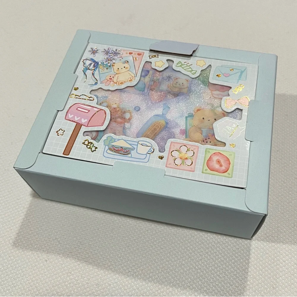 Set of 8 Sheets of Teddy Bear and Sweets Themed Glitter Stickers